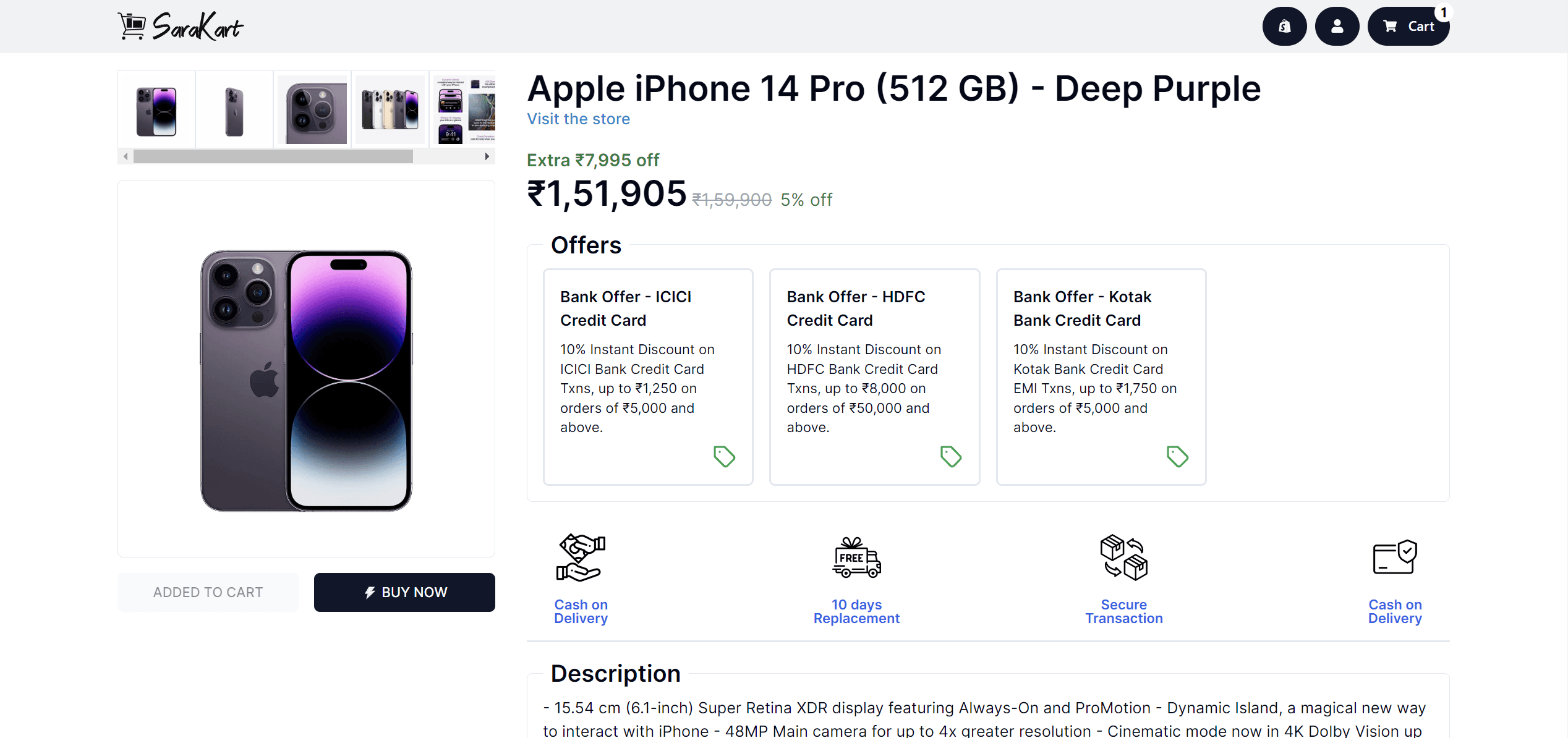 SaraKart - ECommerce